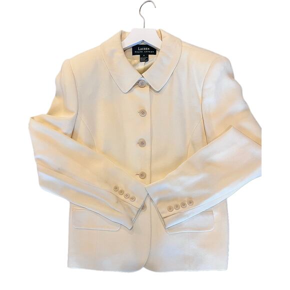 Vintage Ralph Lauren Cream Suit – Structured Blazer & Pleated Trousers - Picture 1 of 12